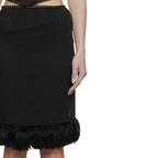 Saint Laurent Black Silk Midi Skirt Saint Laurent