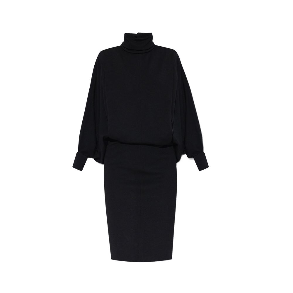 Saint Laurent Black Wool Casual Dress Saint Laurent