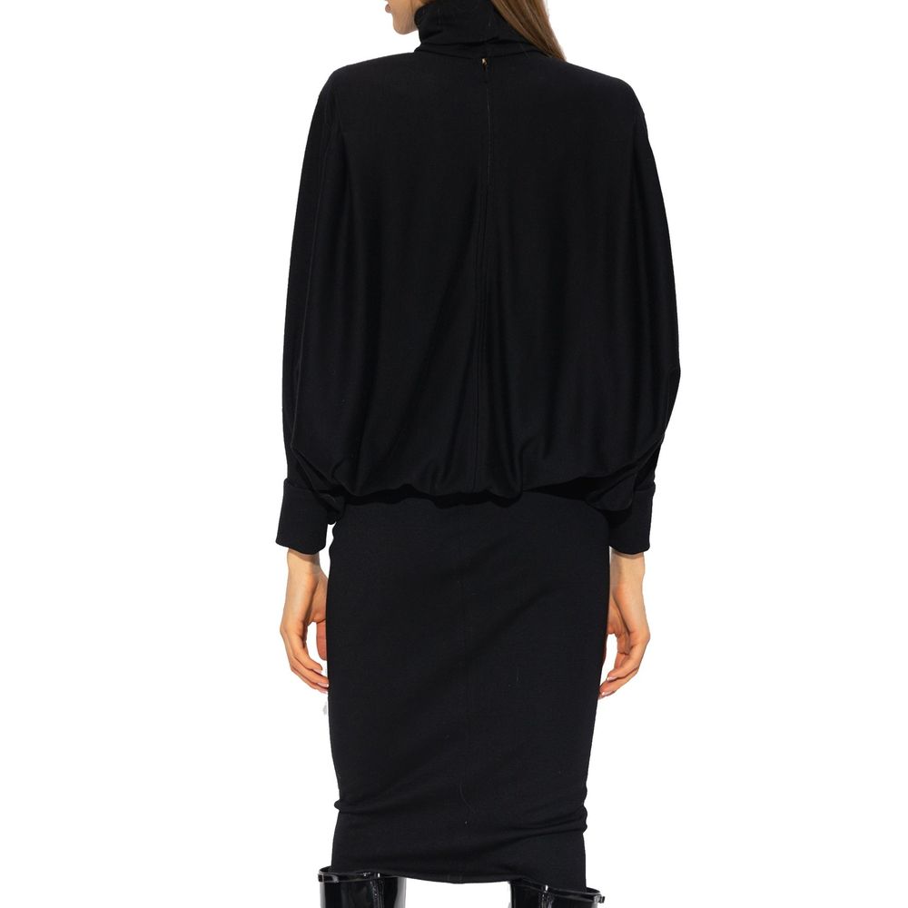 Saint Laurent Black Wool Casual Dress Saint Laurent