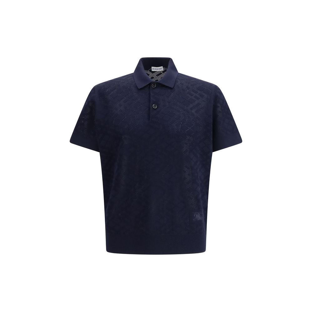 Burberry Blue Wool Polo Shirt Burberry