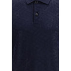 Burberry Blue Wool Polo Shirt Burberry