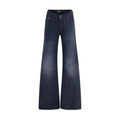 Balenciaga Blue Cotton Flared Jeans Balenciaga