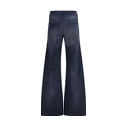 Balenciaga Blue Cotton Flared Jeans Balenciaga