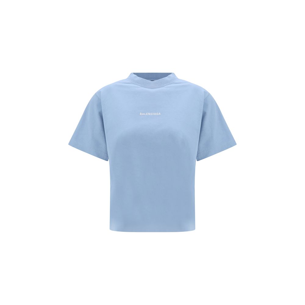 Balenciaga Blue Cotton T-Shirt Balenciaga