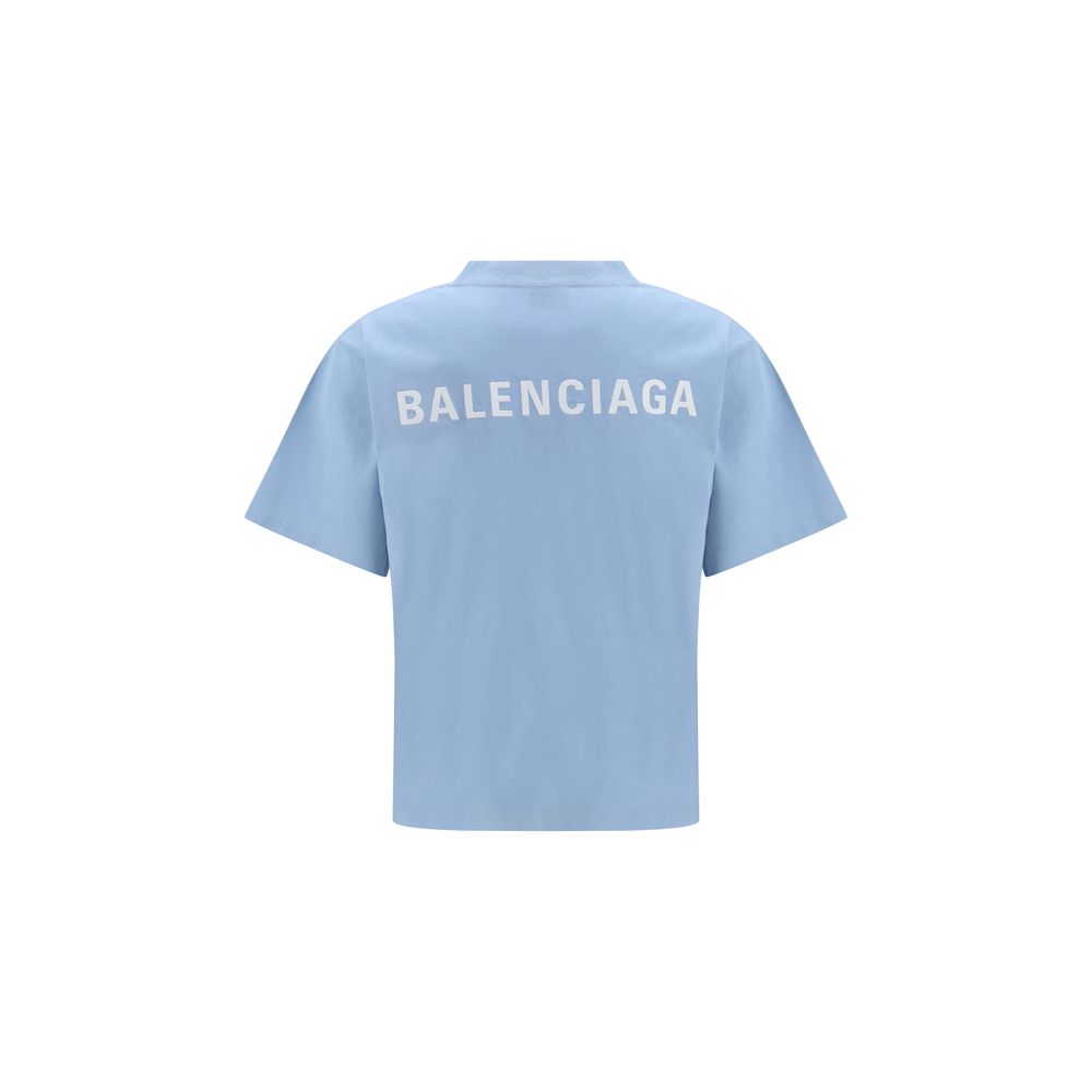 Balenciaga Blue Cotton T-Shirt Balenciaga