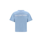 Balenciaga Blue Cotton T-Shirt Balenciaga