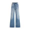 Gucci Blue Cotton Flared Jeans Gucci