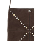 Valentino Garavani Brown Calf Leather Bos Taurus Shoulder Bag Valentino Garavani