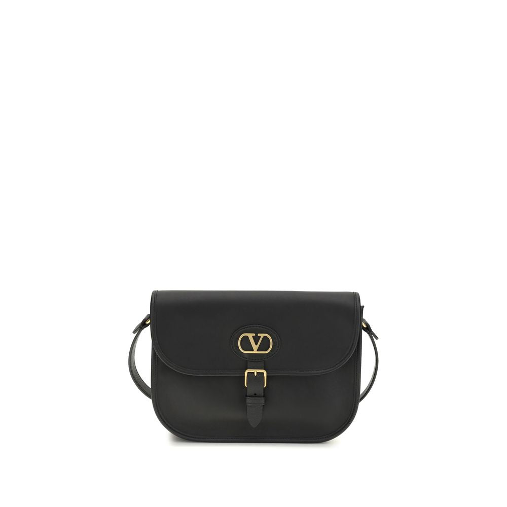 Valentino Garavani Black Calf Leather Bos Taurus Shoulder Bag Valentino Garavani