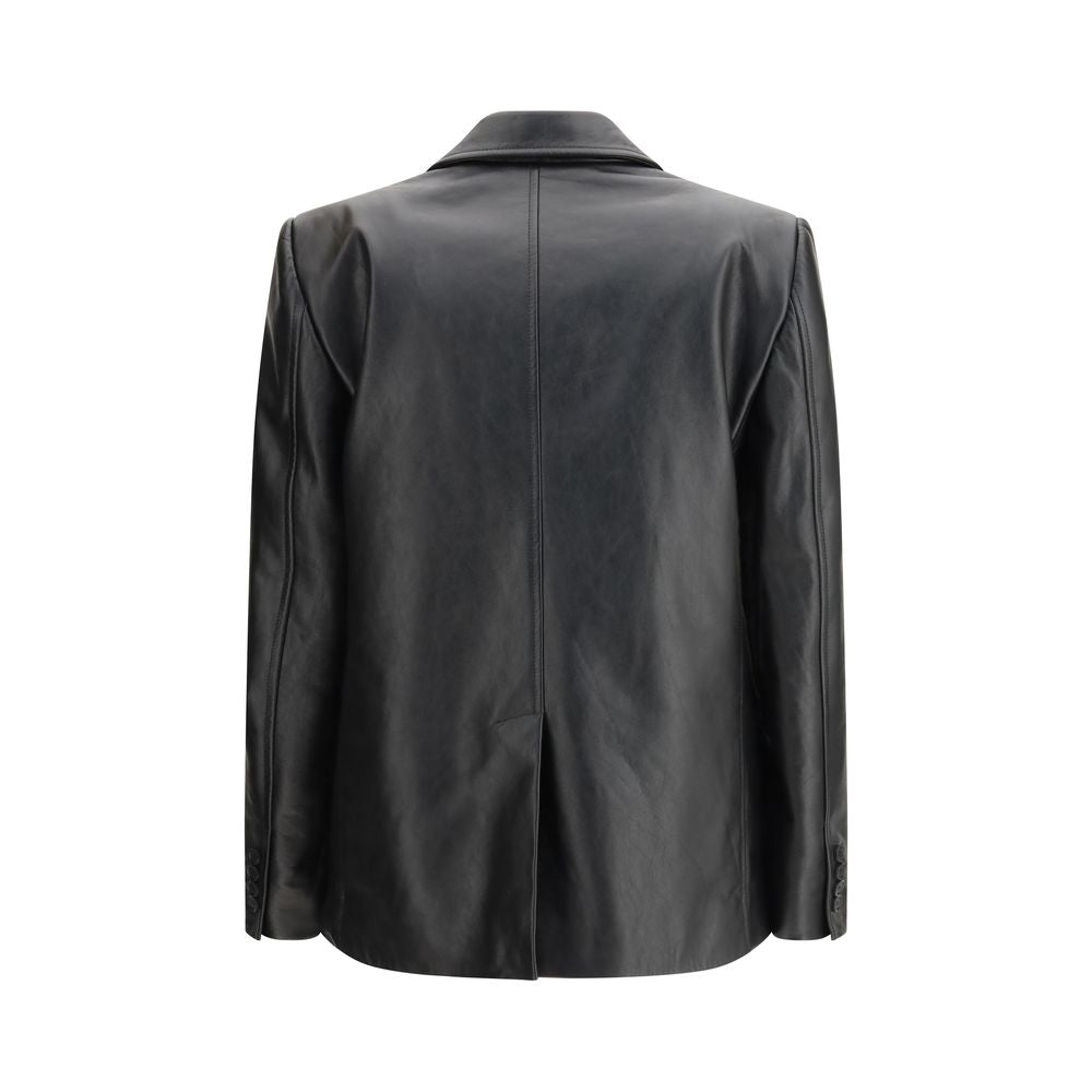 Balenciaga Black Calf Leather Bos Taurus Leather Jacket Balenciaga