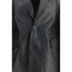Balenciaga Black Calf Leather Bos Taurus Leather Jacket Balenciaga