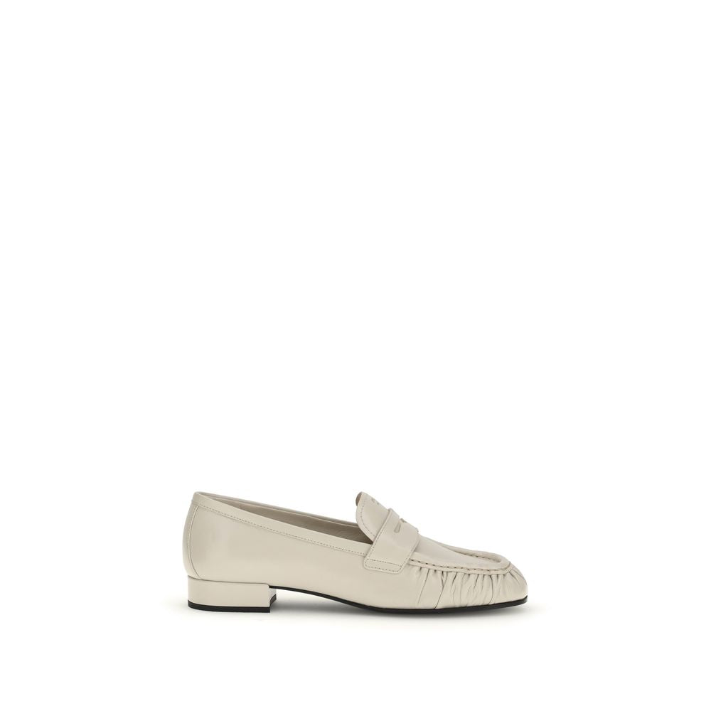 Prada Cream Calf Leather Bos Taurus Slip-On Loafers - VELORIA - Thread of Generations