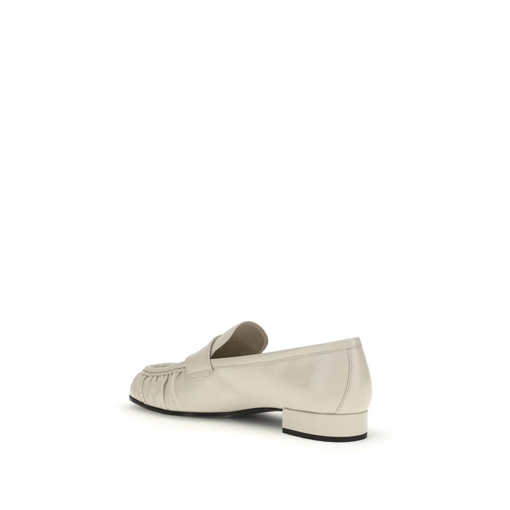 Prada Cream Calf Leather Bos Taurus Slip-On Loafers - VELORIA - Thread of Generations