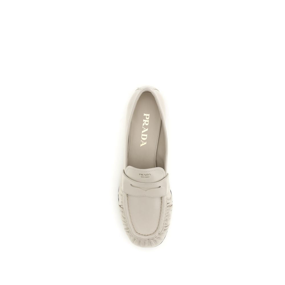 Prada Cream Calf Leather Bos Taurus Slip-On Loafers - VELORIA - Thread of Generations