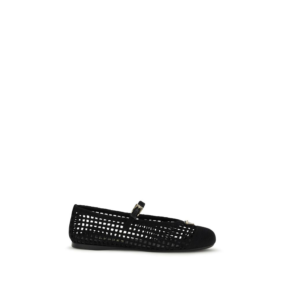 Prada Black Cotton Ballet Flats Prada