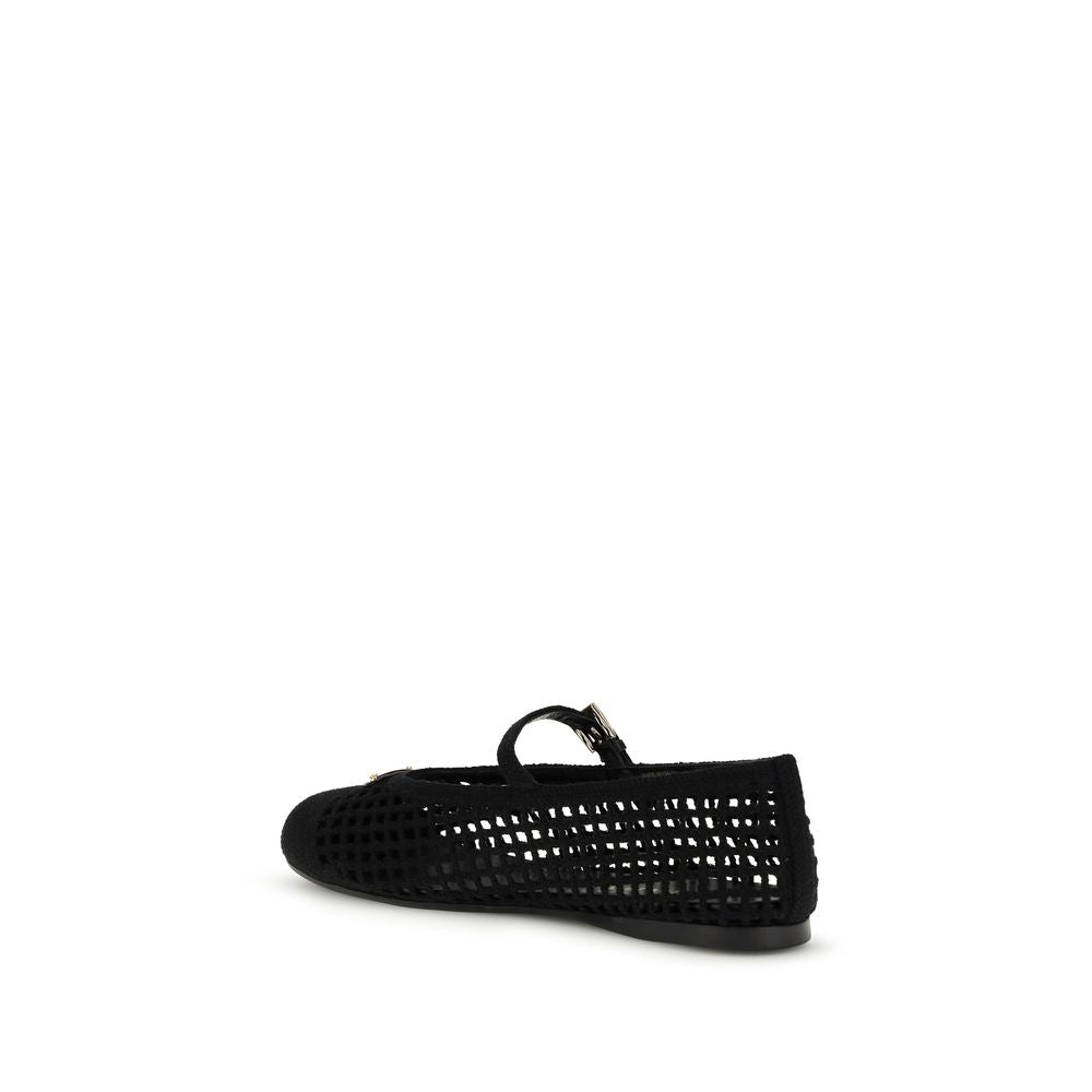 Prada Black Cotton Ballet Flats Prada