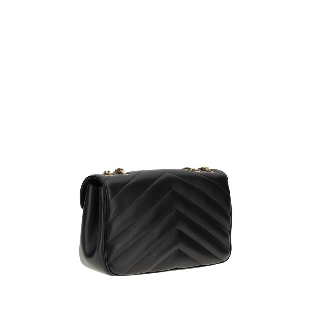 Saint Laurent Black Lamb Ovis Aries Aries Shoulder Bag Saint Laurent