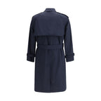 Burberry Blue Polyester Trench Coat Burberry