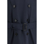 Burberry Blue Polyester Trench Coat Burberry