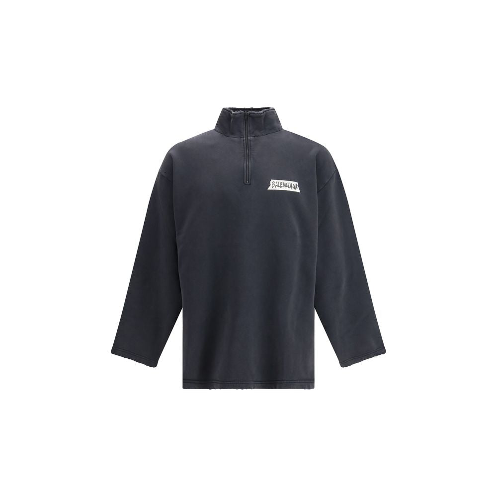 Balenciaga Black Cotton Sweatshirt Balenciaga