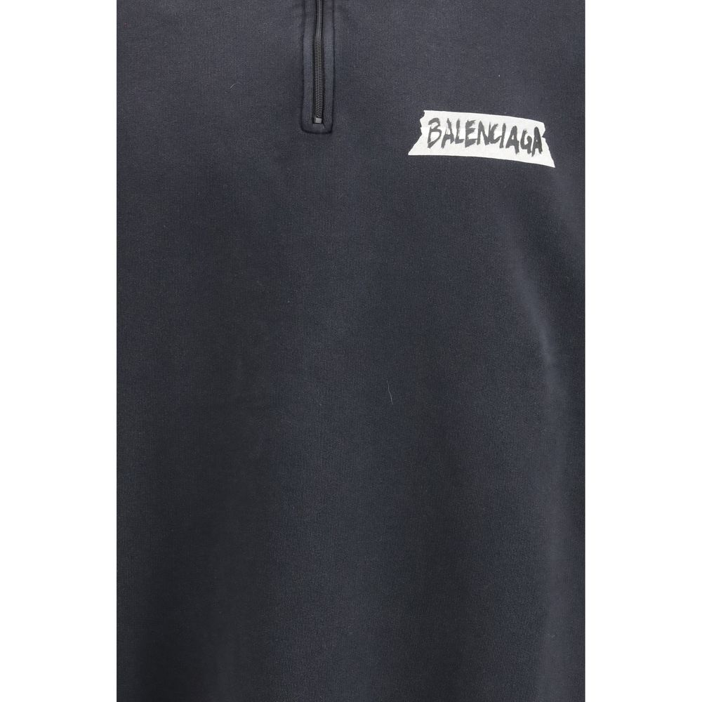 Balenciaga Black Cotton Sweatshirt Balenciaga