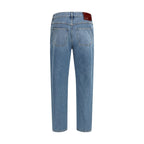 Gucci Blue Cotton Slim Fit Jeans Gucci