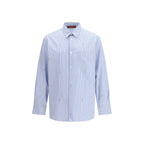 Gucci Blue Cotton Pattern Shirt Gucci