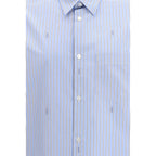 Gucci Blue Cotton Pattern Shirt Gucci