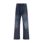 Balenciaga Blue Cotton Relaxed Fit Jeans Balenciaga