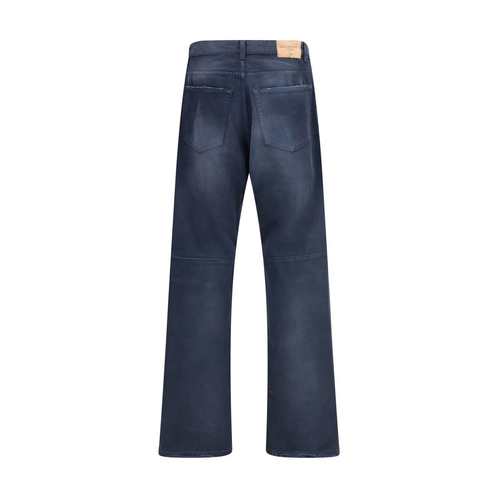 Balenciaga Blue Cotton Relaxed Fit Jeans Balenciaga