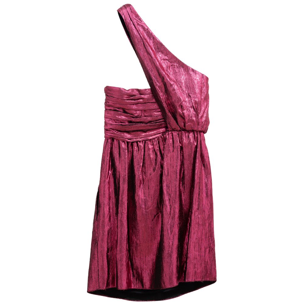 Saint Laurent Fuchsia Viscose Short Dress Saint Laurent