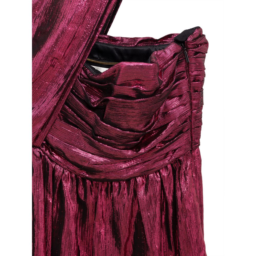 Saint Laurent Fuchsia Viscose Short Dress Saint Laurent