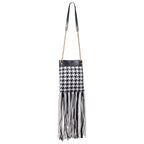 Versace Black And White Leather And Textile Shoulder Bag Versace