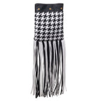 Versace Black And White Leather And Textile Shoulder Bag Versace