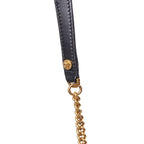 Versace Black And White Leather And Textile Shoulder Bag Versace