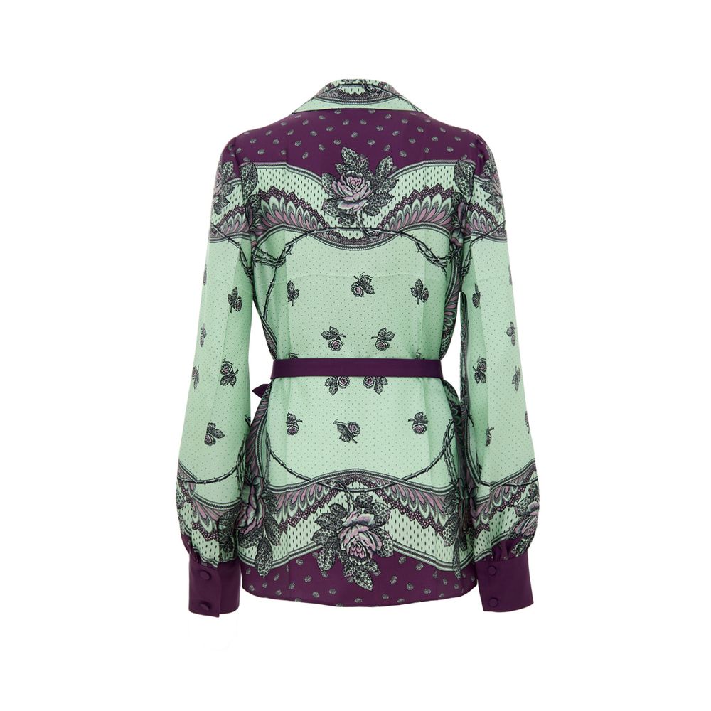 Gucci Green Silk Pattern Shirt Gucci