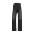 Versace Black Cotton Straight-Leg Jeans Versace
