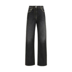 Versace Black Cotton Straight-Leg Jeans Versace