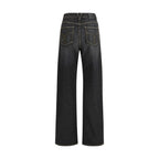 Versace Black Cotton Straight-Leg Jeans Versace