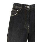Versace Black Cotton Straight-Leg Jeans Versace