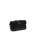 Valentino Garavani Black Calf Leather Bos Taurus Shoulder Bag Valentino Garavani