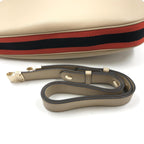 Gucci Aria Calfskin Web Large Attache Shoulder Bag Beige Gucci