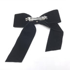 Chanel Black Velvet Bow Hair Accessory Chanel