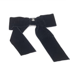 Chanel Black Velvet Bow Hair Accessory Chanel