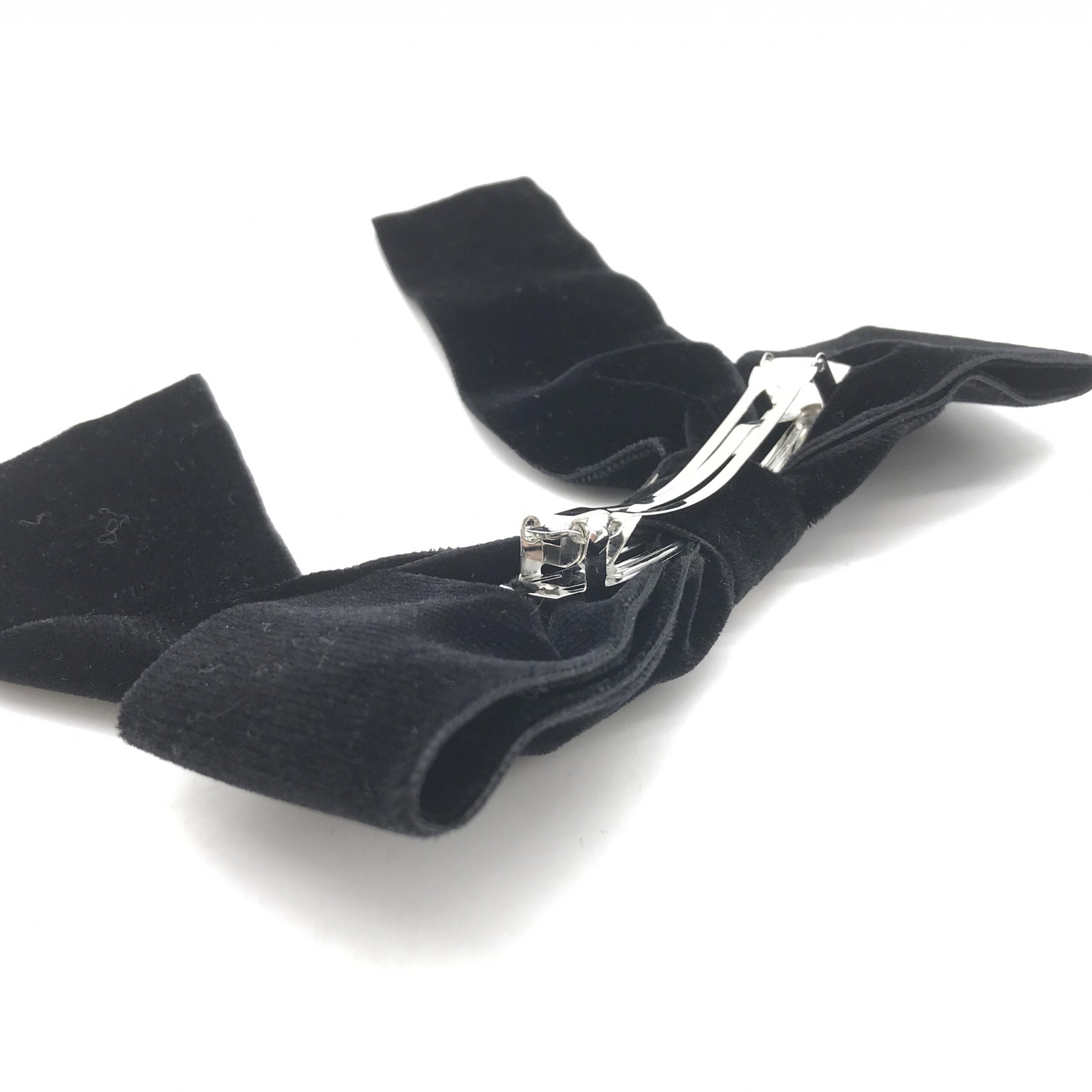 Chanel Black Velvet Bow Hair Accessory Chanel