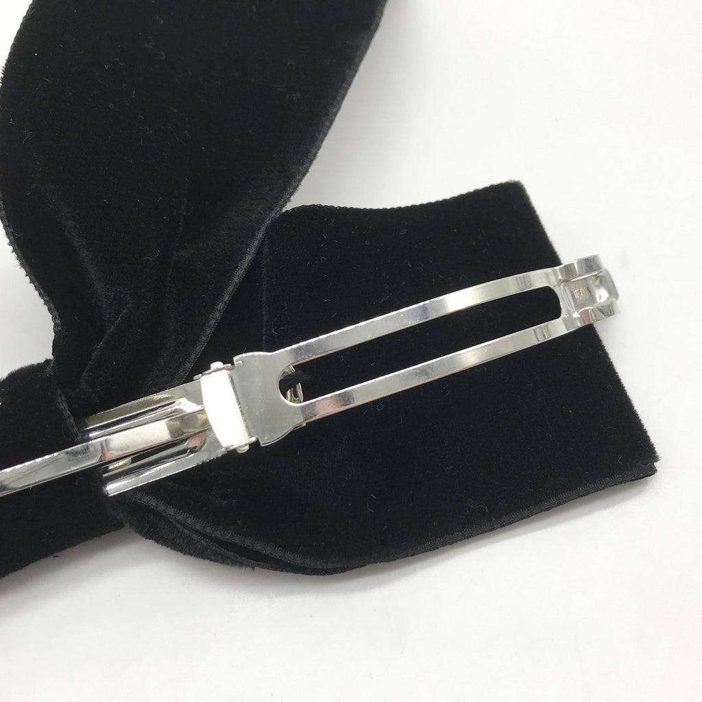 Chanel Black Velvet Bow Hair Accessory Chanel