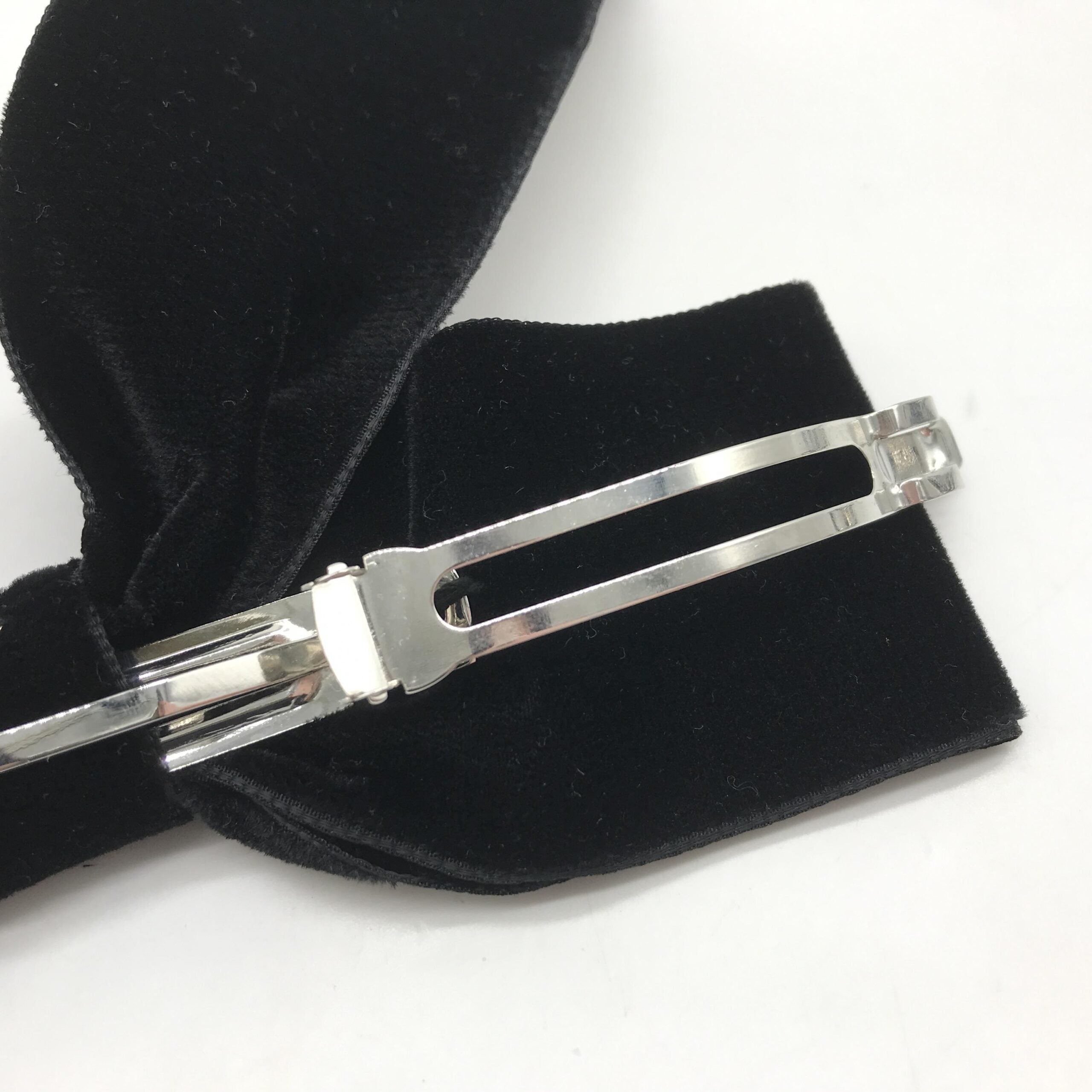 Chanel Black Velvet Bow Hair Accessory Chanel