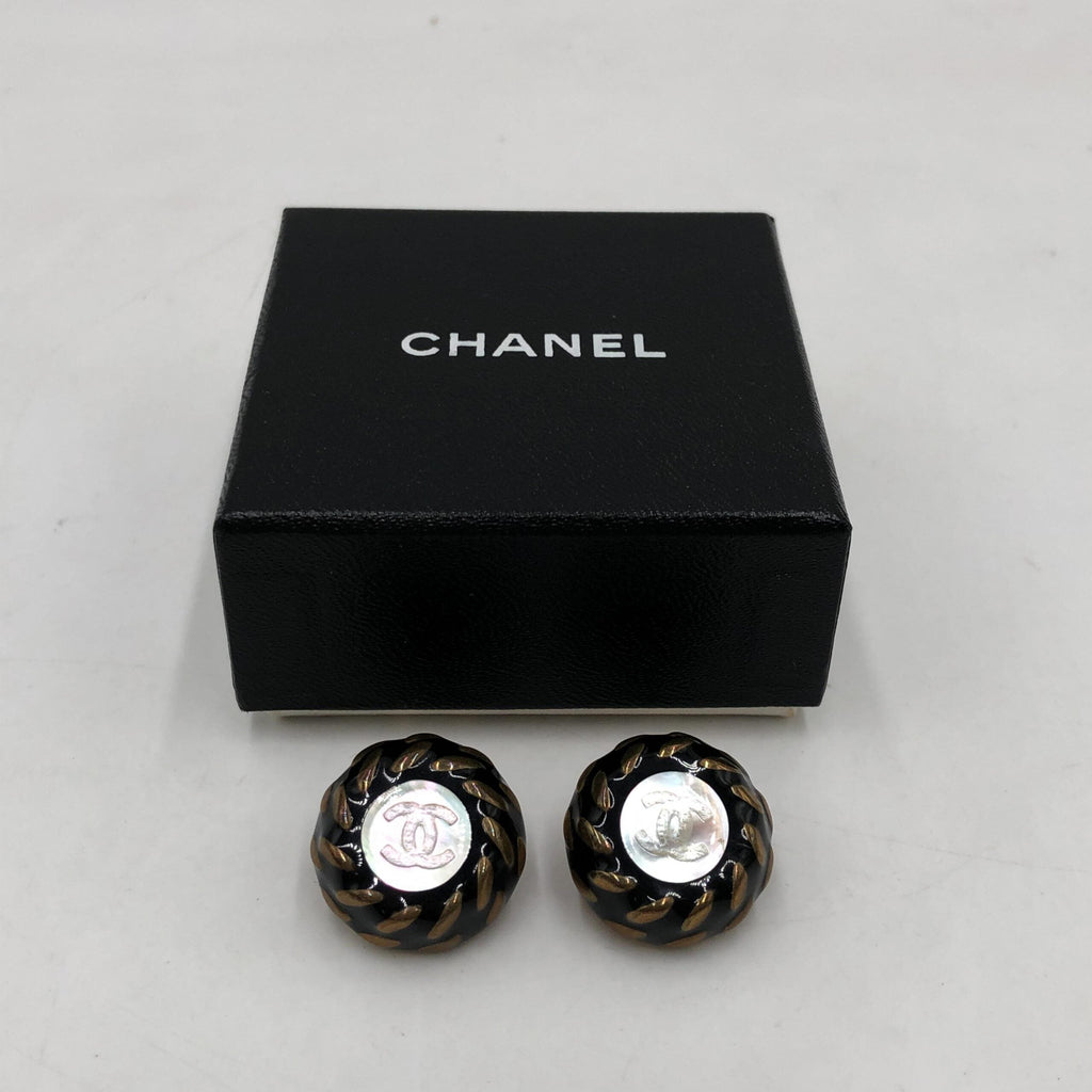 Chanel CC Button Clip-On Earrings Chanel