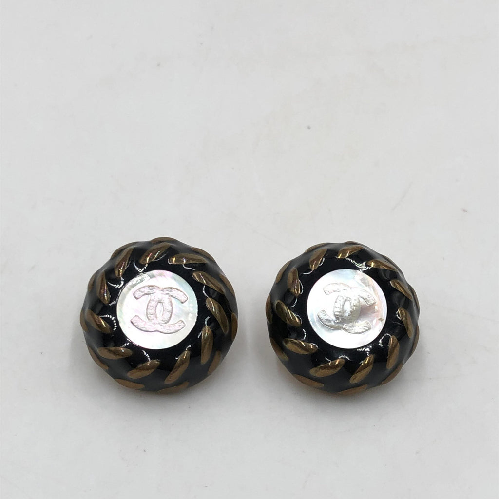 Chanel CC Button Clip-On Earrings Chanel