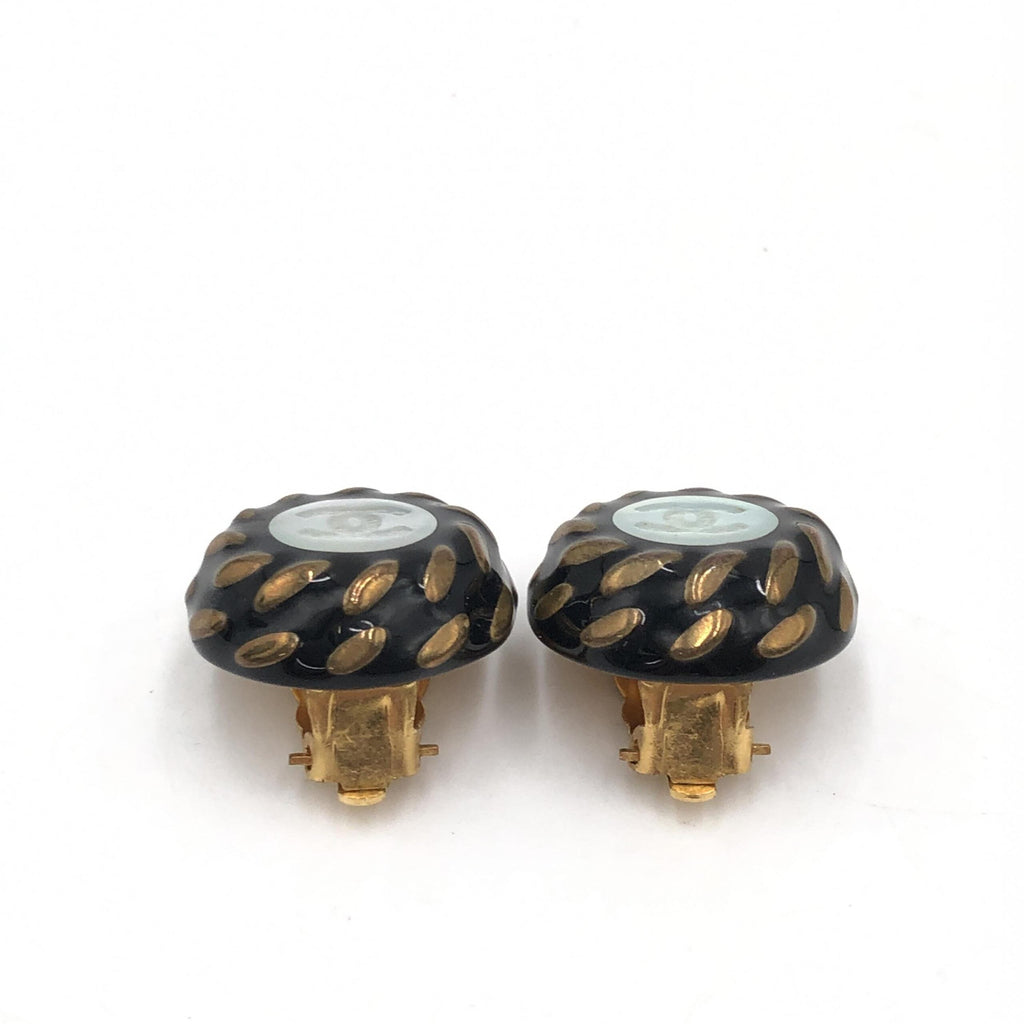 Chanel CC Button Clip-On Earrings Chanel